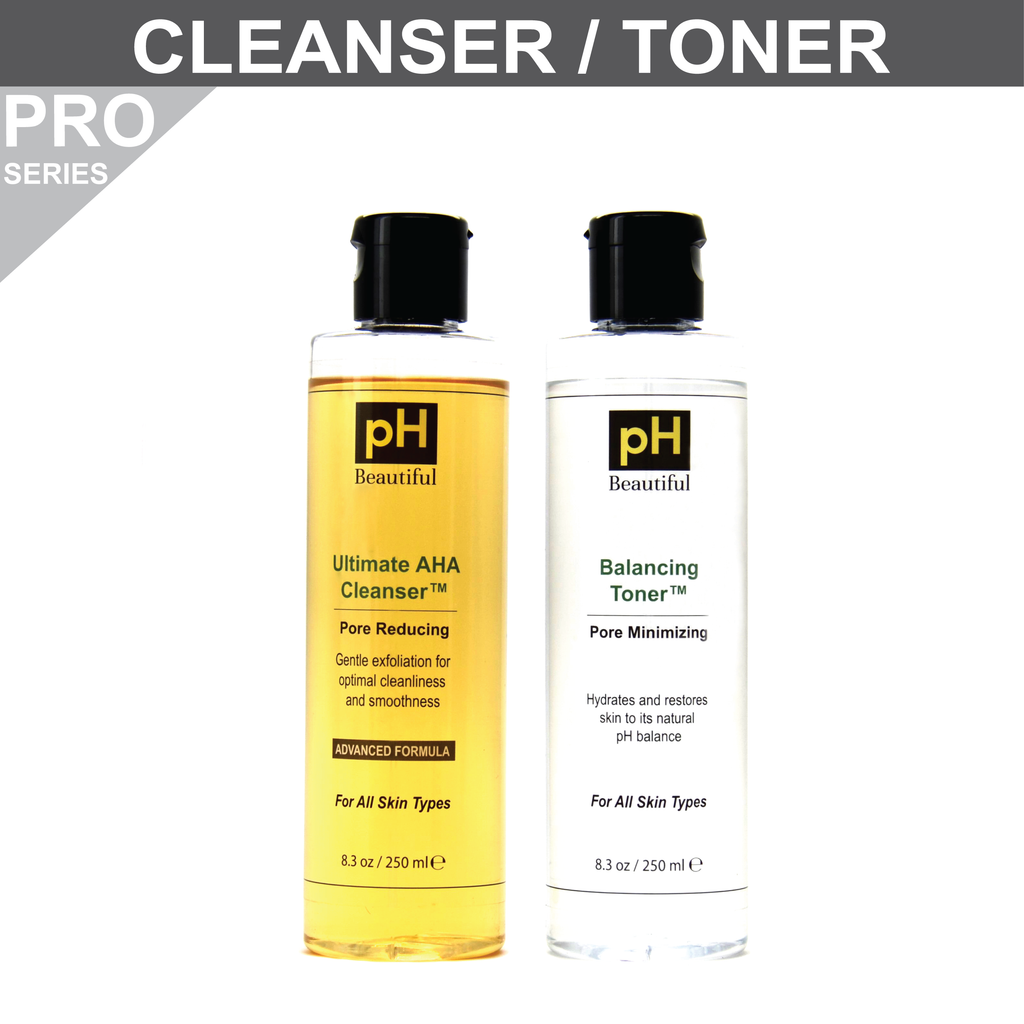 Ultimate AHA Cleanser/Toner Pair with 2% Glycolic Acid - Larger Size