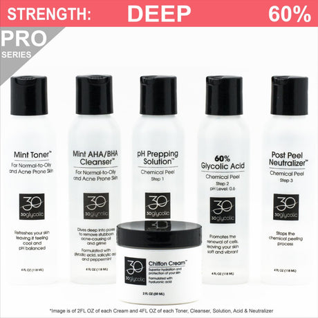 Pro-Series 60% Deluxe Glycolic Peel System for Combo/Oily/Acne Skin