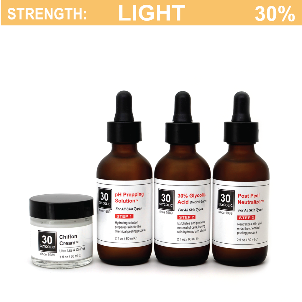 30% Glycolic Peel System for All Skin Types (including Keratosis, Psoriasis)