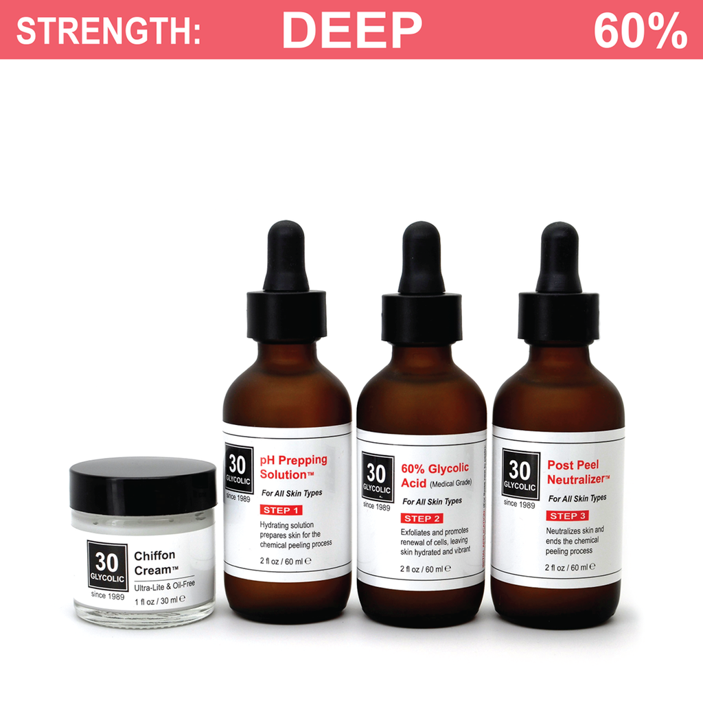 60% Glycolic Peel System for All Skin Types (including Keratosis, Psoriasis)
